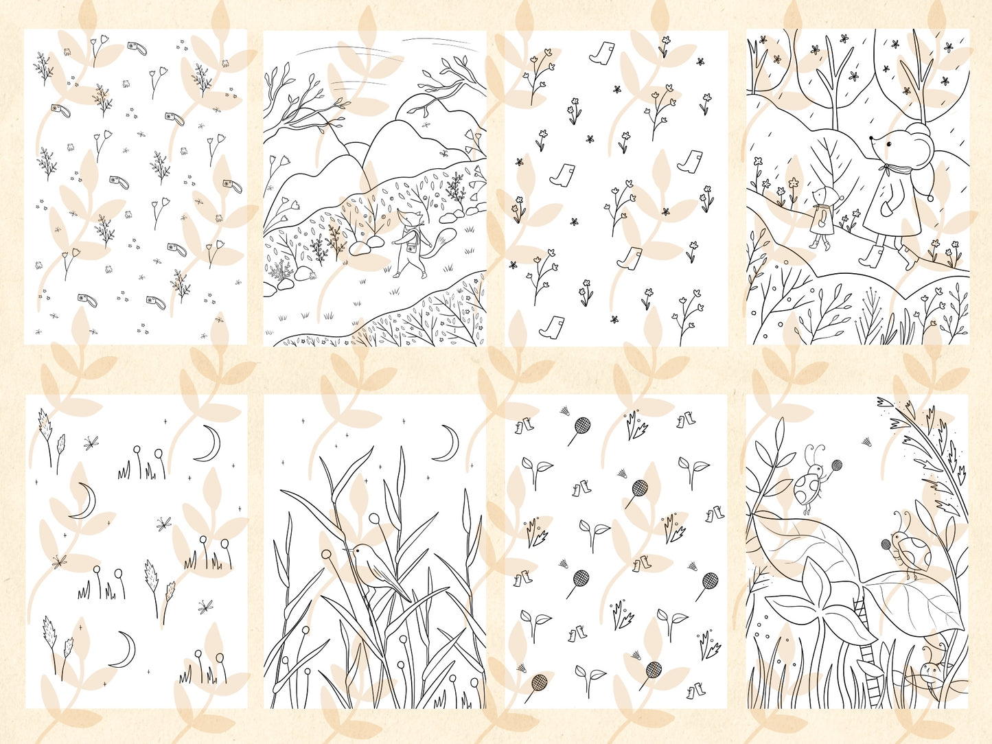 From Spring to Winter 32-page coloring book