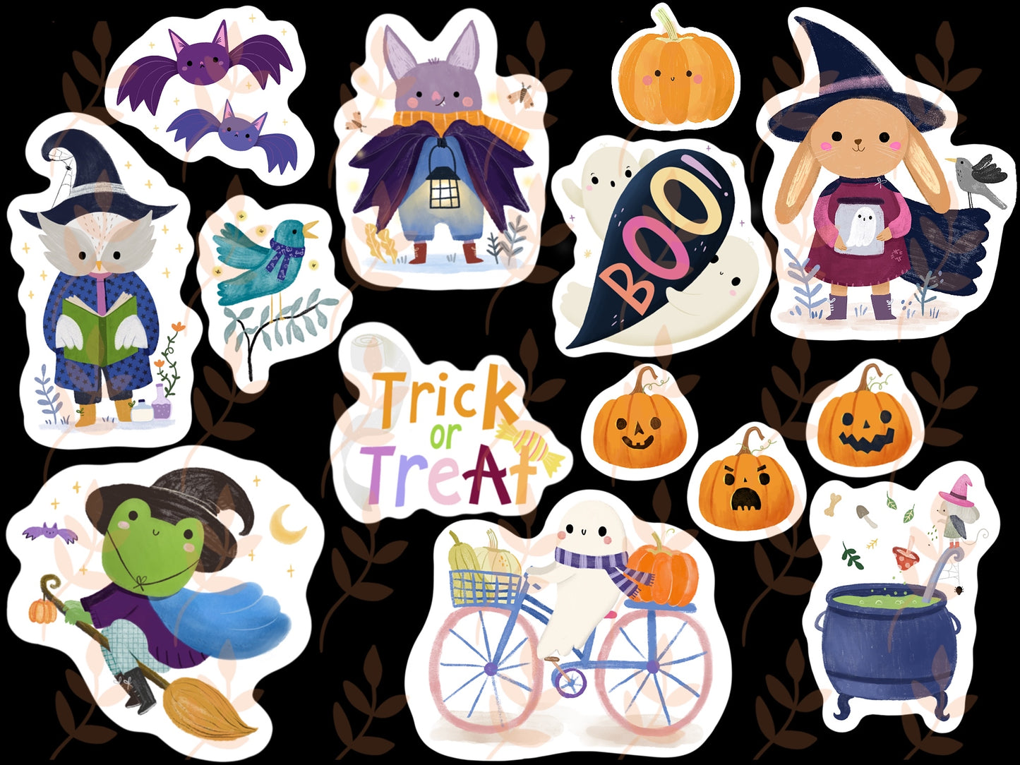 Digital Halloween clipart (14 pieces)