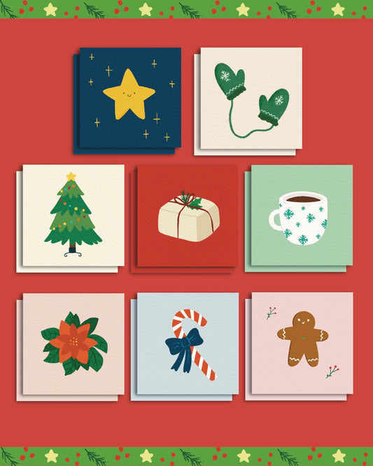 Digital Christmas memory game (8 pairs)