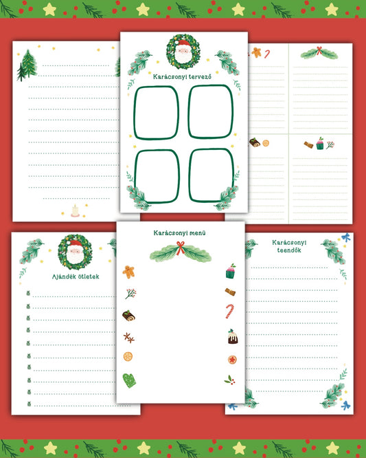 Digital Christmas planner set (6 pcs)